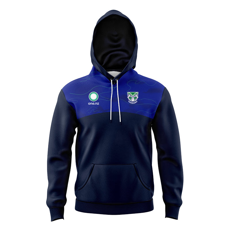 New Zealand Warriors 2024 Kids Blue Media Hoodie