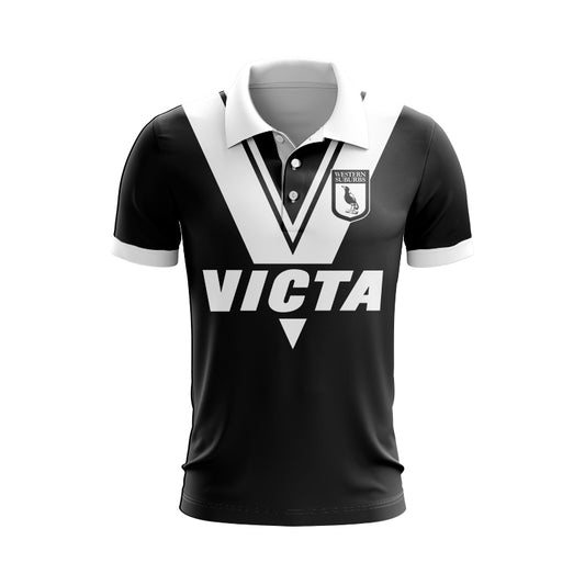 Western Suburbs Magpies 1978 Retro Home Polo Shirt