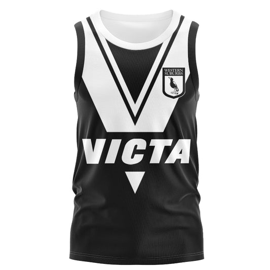 Western Suburbs Magpies 1978 Retro Home Singlet