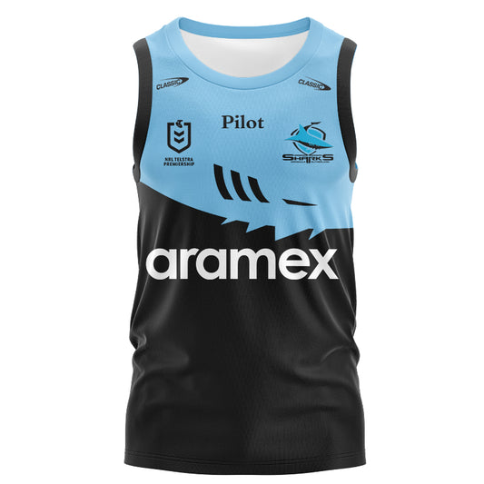 Cronulla Sutherland Sharks 2025 Blue Training Singlet