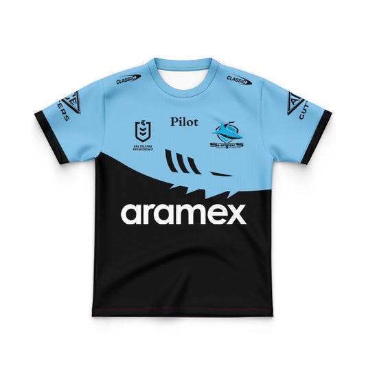 Cronulla Sutherland Sharks 2025 Kids Blue Training Jersey