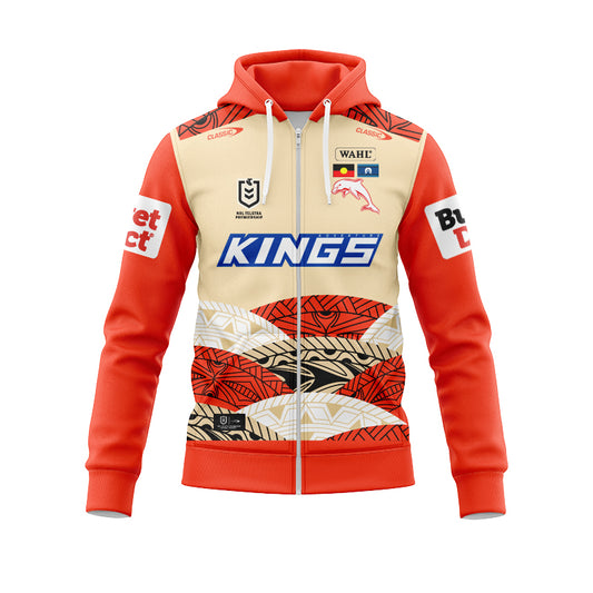 Redcliffe Dolphins 2025 Indigenous Hoodie with Zipper