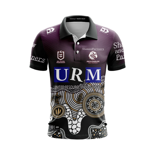 Manly Warringah Sea Eagles 2025 Indigenous Polo Shirt