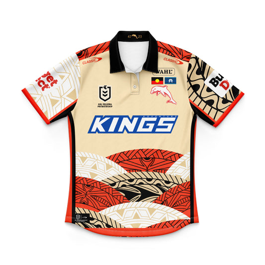 Redcliffe Dolphins 2025 Kids Indigenous Polo Shirt