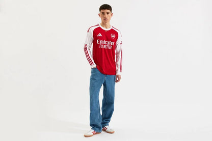 Arsenal Gunners 2025/26 Player's Edition Long Sleeve Home Jersey Shirt